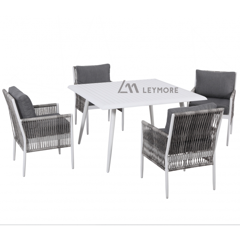 LM21-AS24 Aluminum 4 seats Dining set