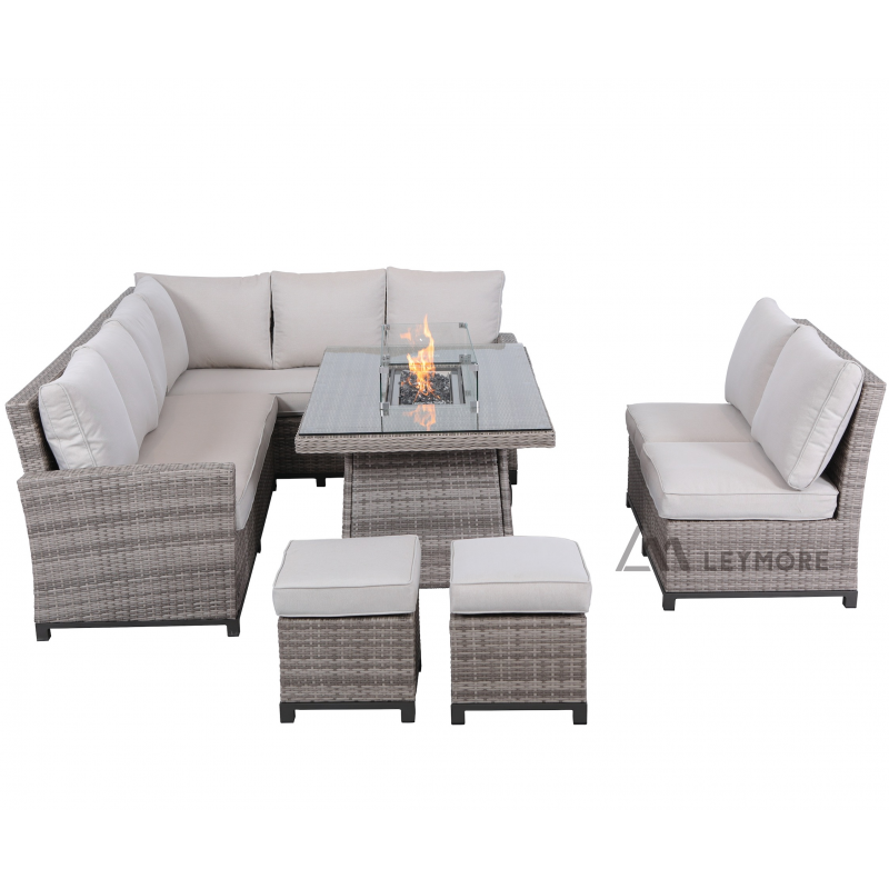 LM21-FC20 7PCS Fire-pit Corner Sofa Dining with Al...